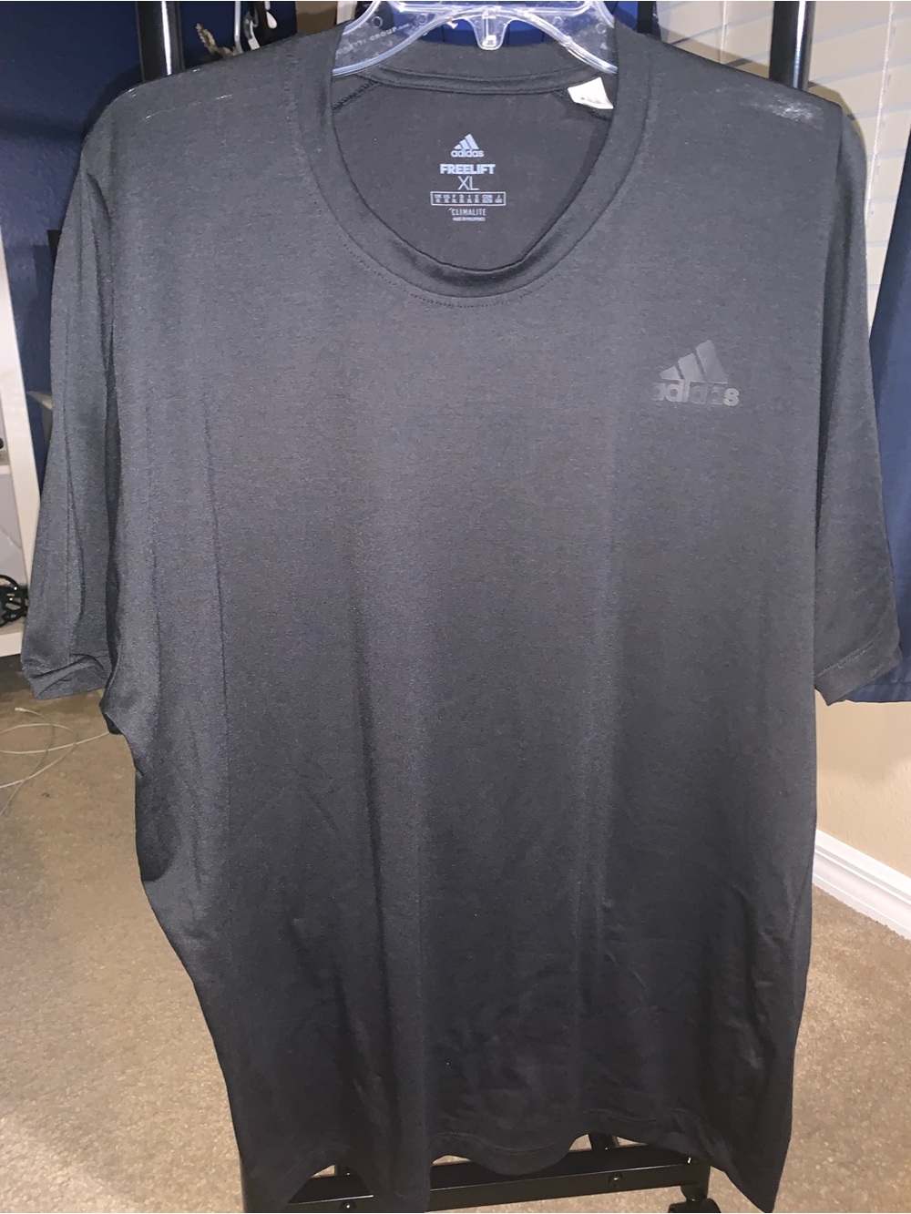 adidas Black Crew Neck Athletic Tee - Subtle Logo
